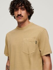 Superdry Brown Light Contrast Stitch Pocket T-Shirt - Image 3 of 6