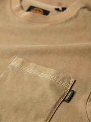 Superdry Brown Light Contrast Stitch Pocket T-Shirt - Image 5 of 6