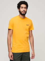 Superdry Orange Essential Logo Embriodery T-Shirt - Image 1 of 9