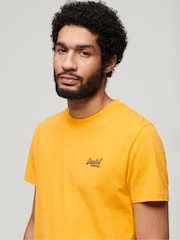 Superdry Orange Essential Logo Embriodery T-Shirt - Image 3 of 9