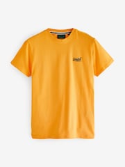 Superdry Orange Essential Logo Embriodery T-Shirt - Image 4 of 9