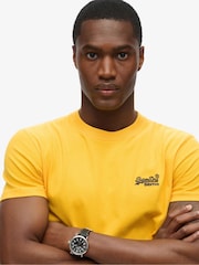 Superdry Orange Essential Logo Embriodery T-Shirt - Image 8 of 9