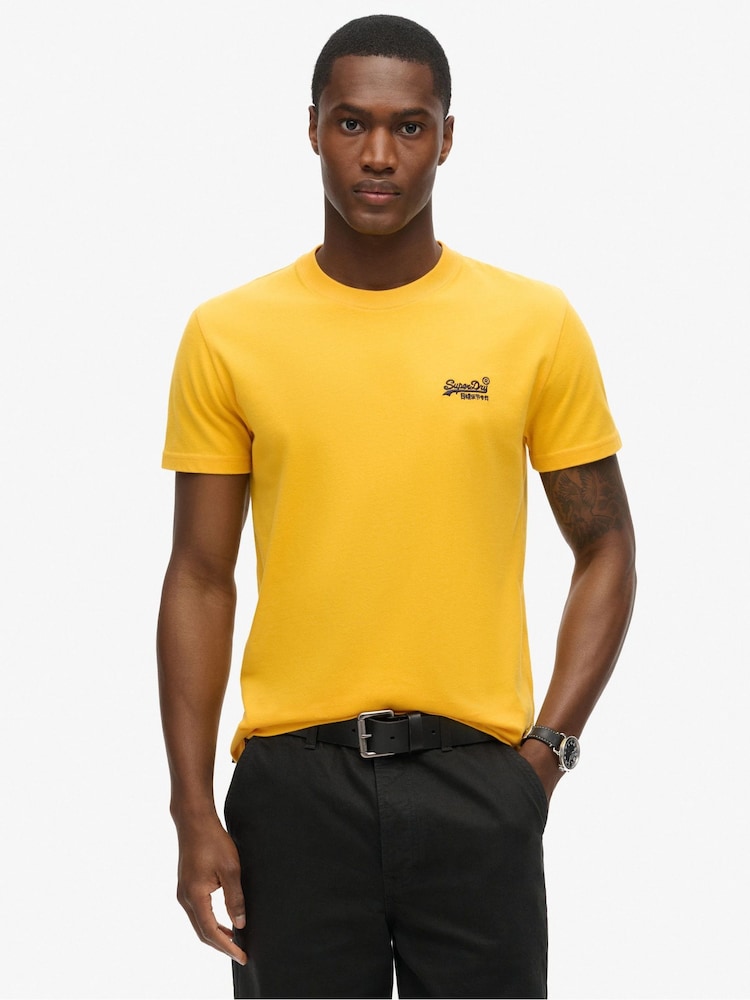Superdry Orange Essential Logo Embriodery T-Shirt - Image 9 of 9