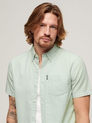 Superdry Green 100% Cotton Vintage Oxford Short Sleeved Shirt - Image 3 of 6