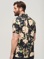 Superdry Black 100% Cotton Short Sleeve Hawaiian Printed Shirt - Image 3 of 6