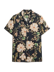 Superdry Black 100% Cotton Short Sleeve Hawaiian Printed Shirt - Image 4 of 6