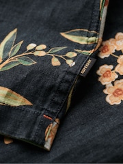 Superdry Black 100% Cotton Short Sleeve Hawaiian Printed Shirt - Image 5 of 6