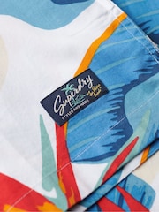 Superdry Blue White Short Sleeve Hawaiian Printed Shirt - Image 6 of 6