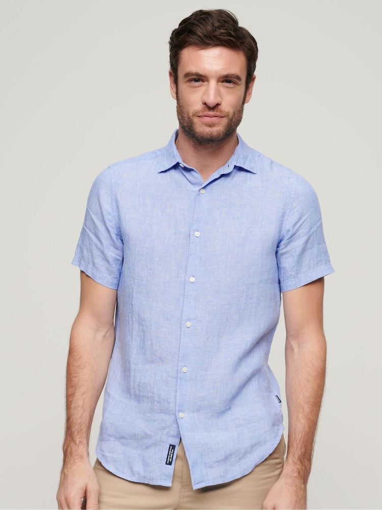 Superdry Blue Studios Casual Short Sleeved Shirt - Image 1 of 6 Superdry Blue Studios Casual Short Sleeved Shirt - Image 1 of 6