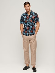Superdry Blue Short Sleeve Hawaiian Printed Shirt - Image 2 of 6
