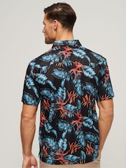 Superdry Blue Short Sleeve Hawaiian Printed Shirt - Image 3 of 6