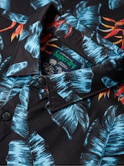 Superdry Blue Short Sleeve Hawaiian Printed Shirt - Image 5 of 6