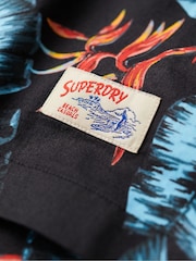 Superdry Blue Short Sleeve Hawaiian Printed Shirt - Image 6 of 6
