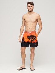 Superdry Orange Photographic 17” Swim Shorts - Image 2 of 3