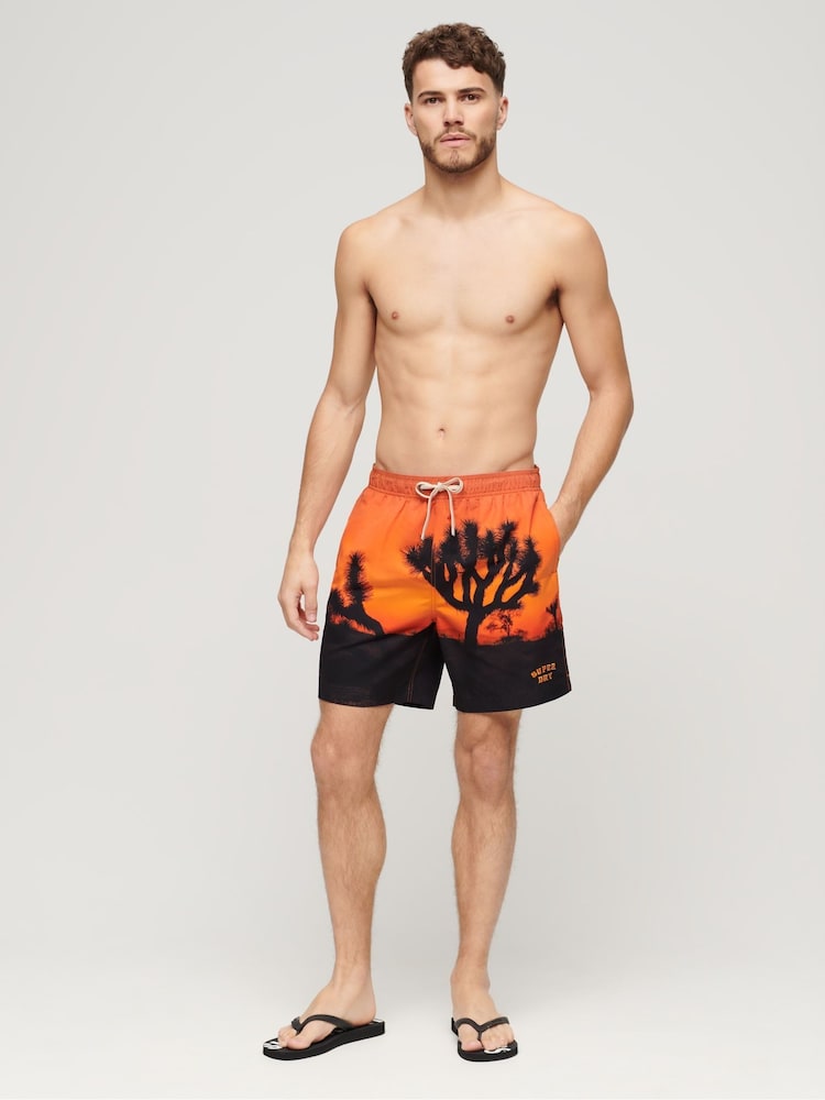 Superdry Orange Photographic 17” Swim Shorts - Image 2 of 3