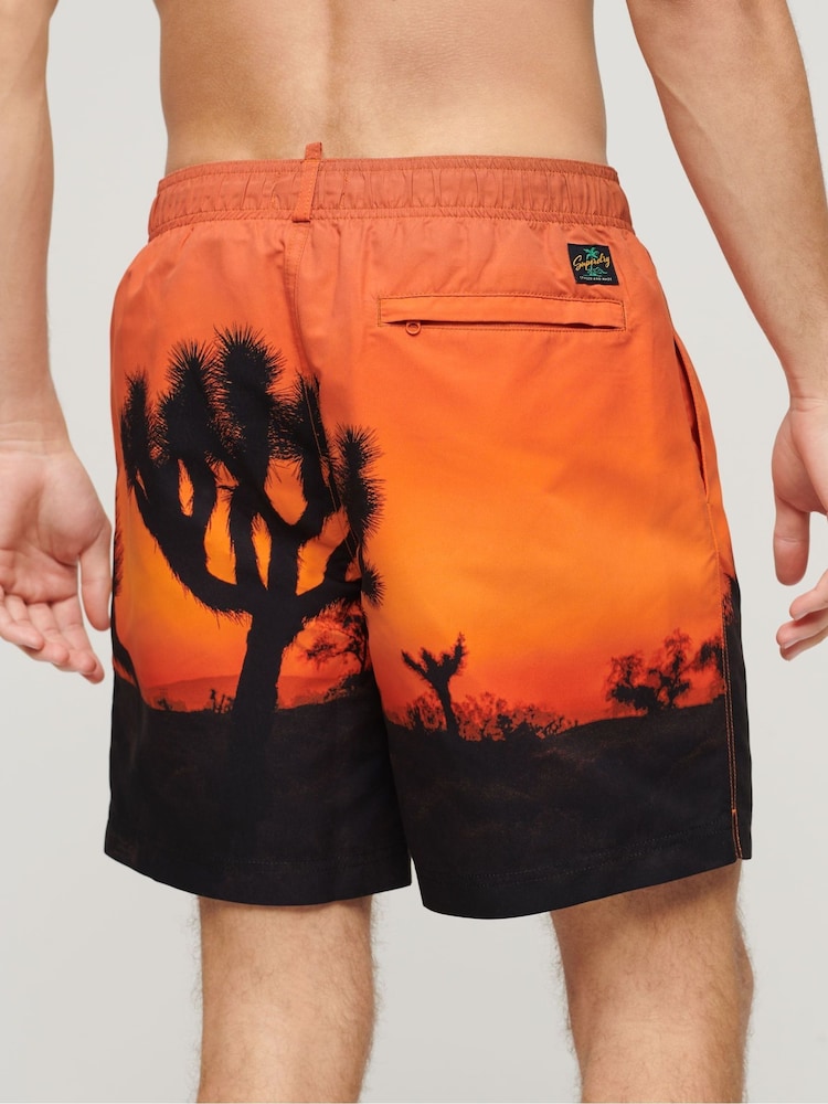 Superdry Orange Photographic 17” Swim Shorts - Image 3 of 3