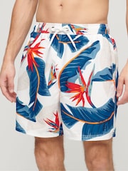 Superdry Optic Paradise 100% Cotton Hawaiian Print 17 Swim Shorts - Image 1 of 3