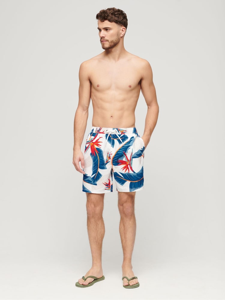 Superdry Optic Paradise 100% Cotton Hawaiian Print 17 Swim Shorts - Image 3 of 3