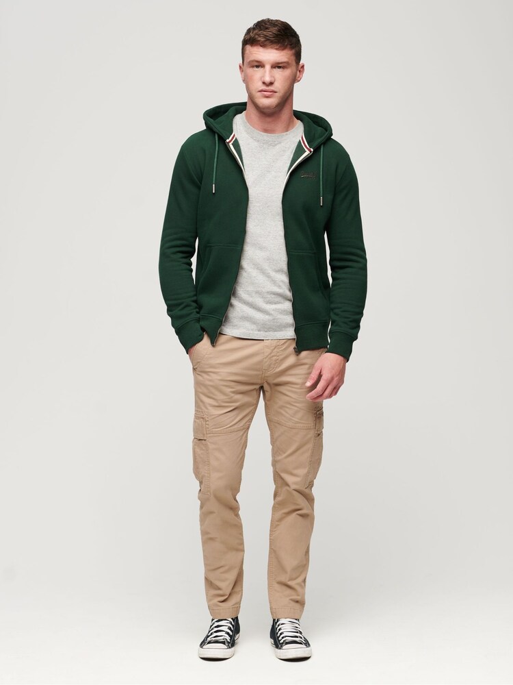 Superdry Forest Green Essential Logo Zip-Up Hoodie - Image 6 of 12