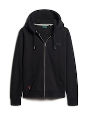 Superdry Black Essential Logo Zip Hoodie - Image 4 of 6