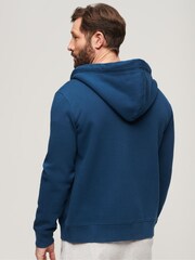 Superdry Pilot Mid Blue Essential Logo Zip-Up Hoodie - Image 3 of 6