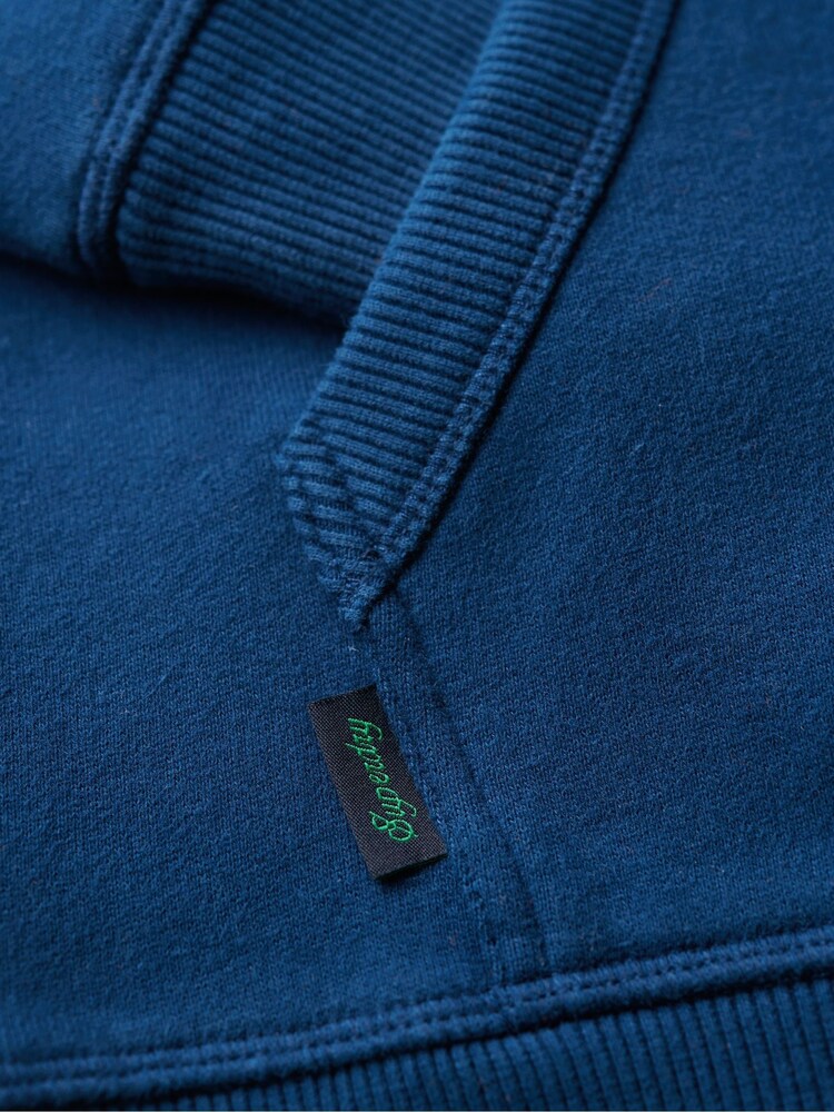 Superdry Pilot Mid Blue Essential Logo Zip-Up Hoodie - Image 6 of 6