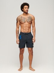 Superdry Navy Vintage Polo Shirt 17" Swim Shorts - Image 2 of 5