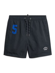 Superdry Navy Vintage Polo Shirt 17" Swim Shorts - Image 4 of 5