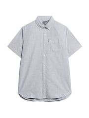 Superdry Grey 100% Cotton Vintage Oxford Short Sleeved Shirt - Image 4 of 6
