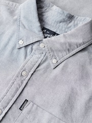 Superdry Grey 100% Cotton Vintage Oxford Short Sleeved Shirt - Image 5 of 6