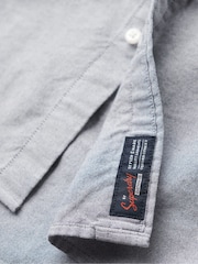 Superdry Grey 100% Cotton Vintage Oxford Short Sleeved Shirt - Image 6 of 6
