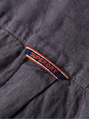 Superdry Grey Studios Casual 100% Linen Long Sleeved Shirt - Image 5 of 5