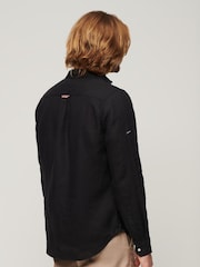 Superdry Black Studios Casual Linen Long Sleeved Shirt - Image 2 of 6