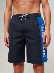 Superdry Blue Sportswear Logo 19'' Board Shorts - Image 1 of 3