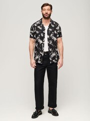 Superdry Black Open Collar Print Shirt - Image 3 of 6