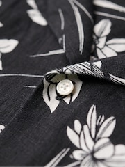 Superdry Black Open Collar Print Shirt - Image 5 of 6