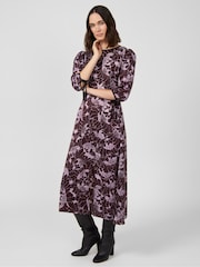 Great Plains Purple Mono Poppy Tie Back Dress - Image 3 of 5