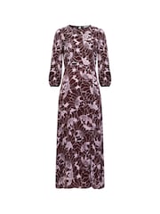 Great Plains Purple Mono Poppy Tie Back Dress - Image 5 of 5