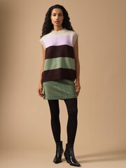 Great Plains Natural Winter Stripe Knit Sleeveless Jumper - Image 1 of 5