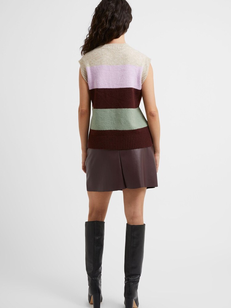 Great Plains Natural Winter Stripe Knit Sleeveless Jumper - Image 2 of 5