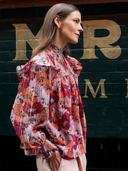 Great Plains Pink Floral Retro Poppy Smocked Top - Image 1 of 1