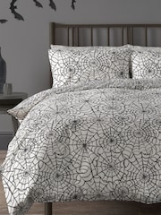 Copenhagen Home White Halloween Spider Web Duvet Cover & Pillowcase Set - Image 2 of 3