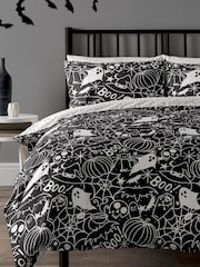 Copenhagen Home Black Death Doodle Duvet Cover & Pillowcase Set - Image 2 of 3