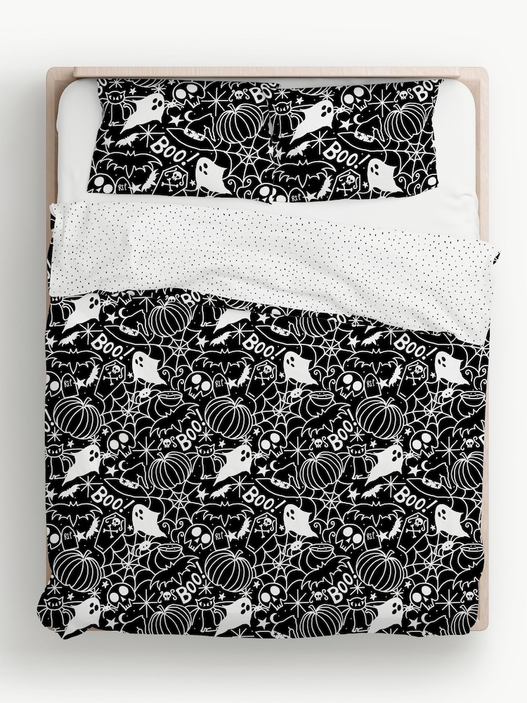 Copenhagen Home Black Death Doodle Duvet Cover & Pillowcase Set - Image 3 of 3