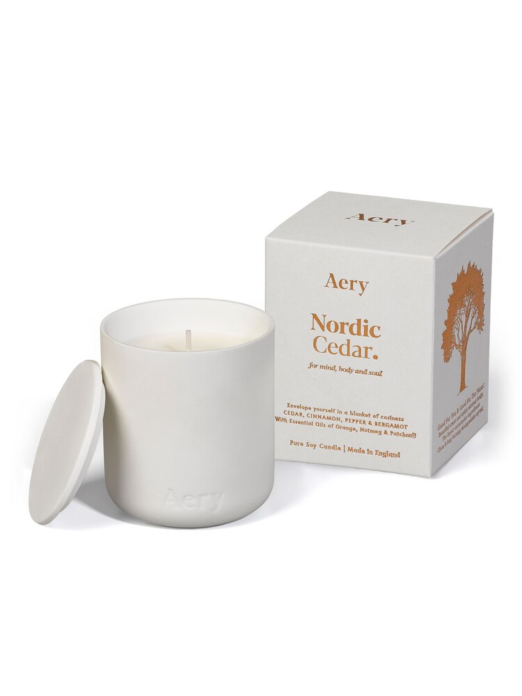 Aery White Nordic Cedar 280g Ceramic Candle - Image 4 of 4