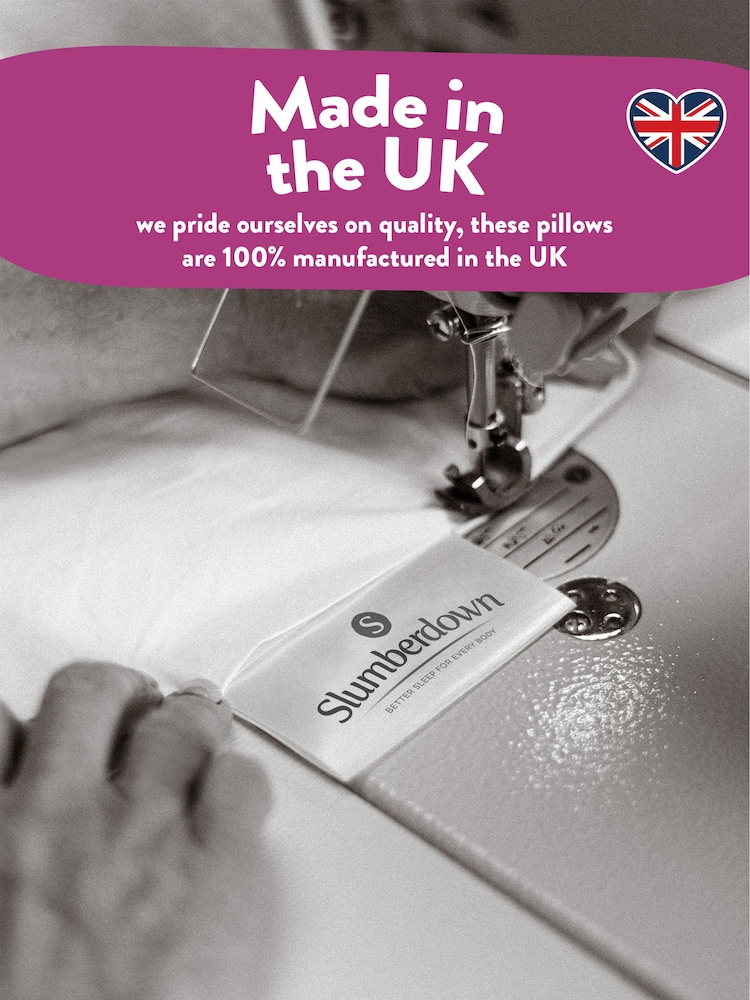 Slumberdown Set of 2 Firm Side Sleeper Rebound White Pillows - Image 5 of 5 Slumberdown Set of 2 Firm Side Sleeper Rebound White Pillows - Image 5 of 5