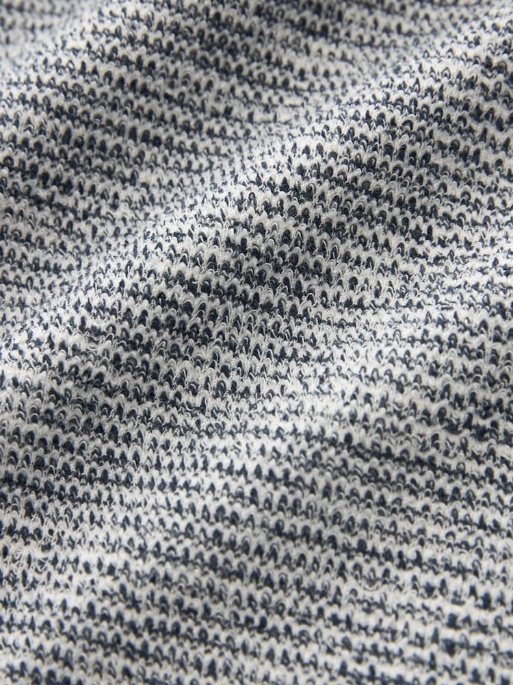 Bleu - Cuban Col Textured Jersey Manches courtes Chemises - Image 7 of 7