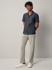 Slate Grey Textured Jersey Short Sleeve Shirt - Image 2 of 8
