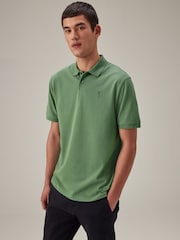 Green Regular Fit Short Sleeve Pique Polo Shirt - Image 1 of 8