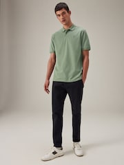 Green Regular Fit Short Sleeve Pique Polo Shirt - Image 2 of 8